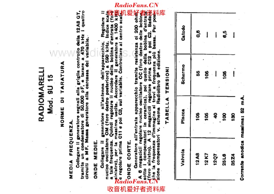 Radiomarelli 9U15 alignment 电路原理图.pdf_第2页