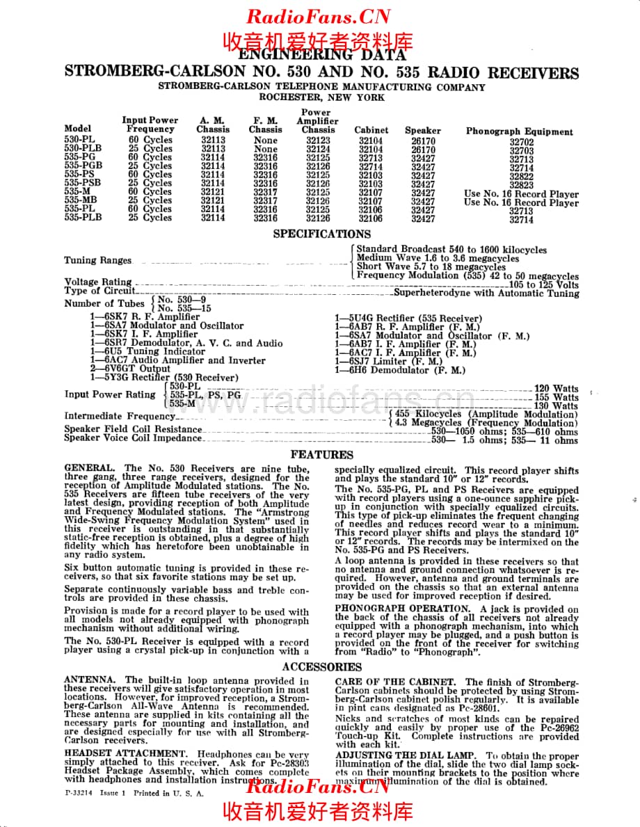 Stromberg Carlson 535 service manual 电路原理图.pdf_第1页