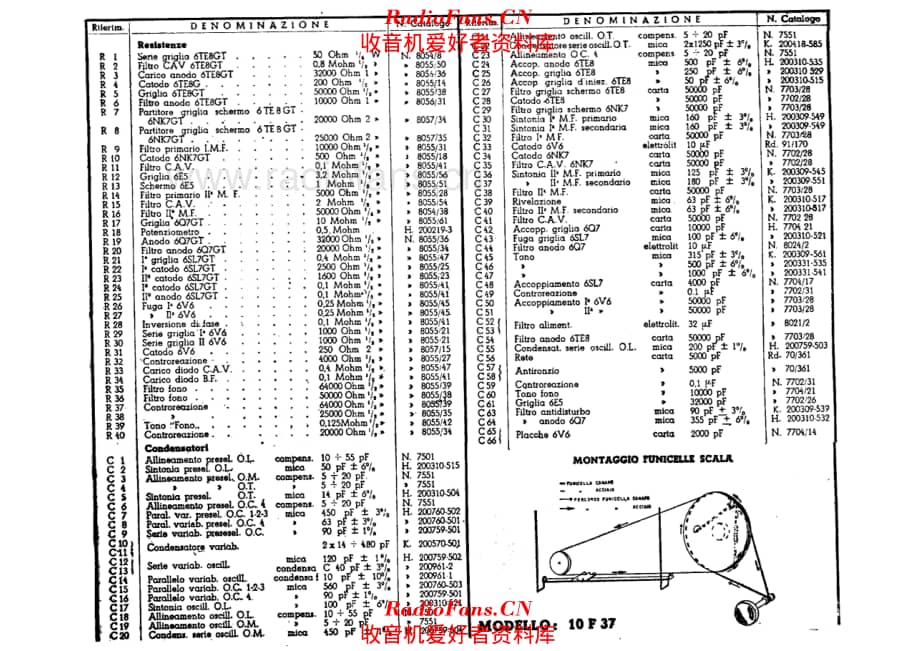 Radiomarelli 10F37 components 2 电路原理图.pdf_第1页