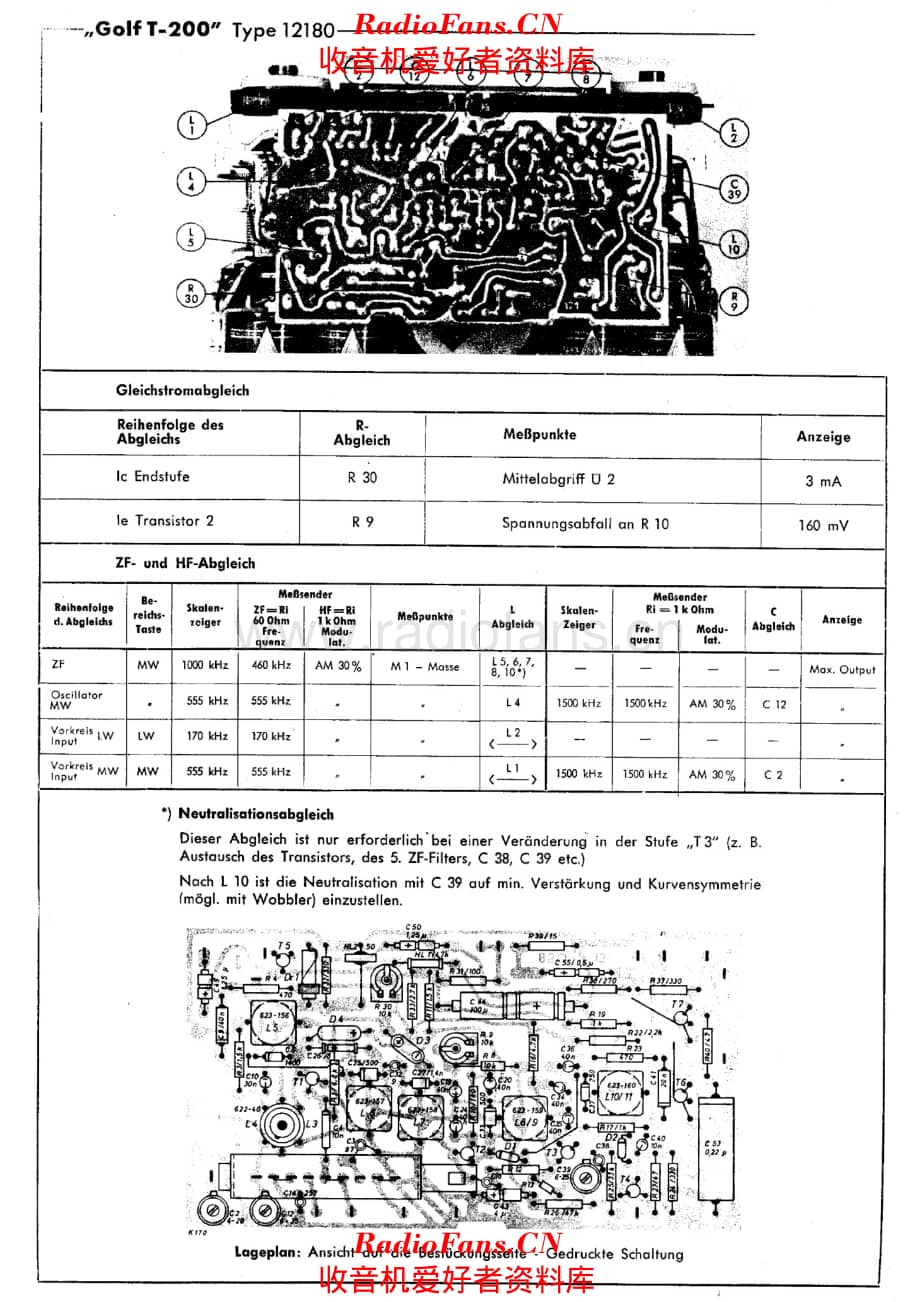 Schaub Lorenz Golf T200 Type 12180 alignment 电路原理图.pdf_第1页