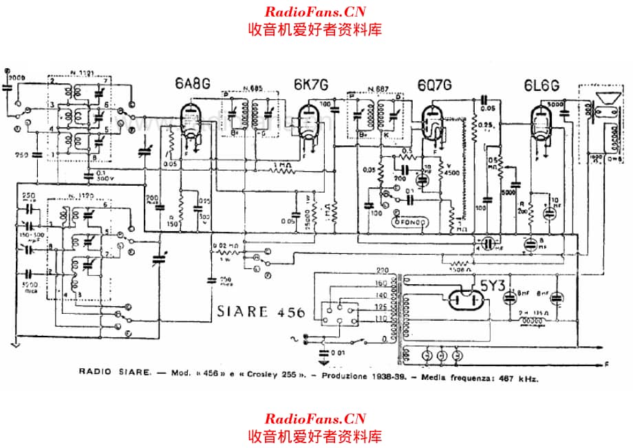 Siare 456 - Crosley 255 电路原理图.pdf_第1页