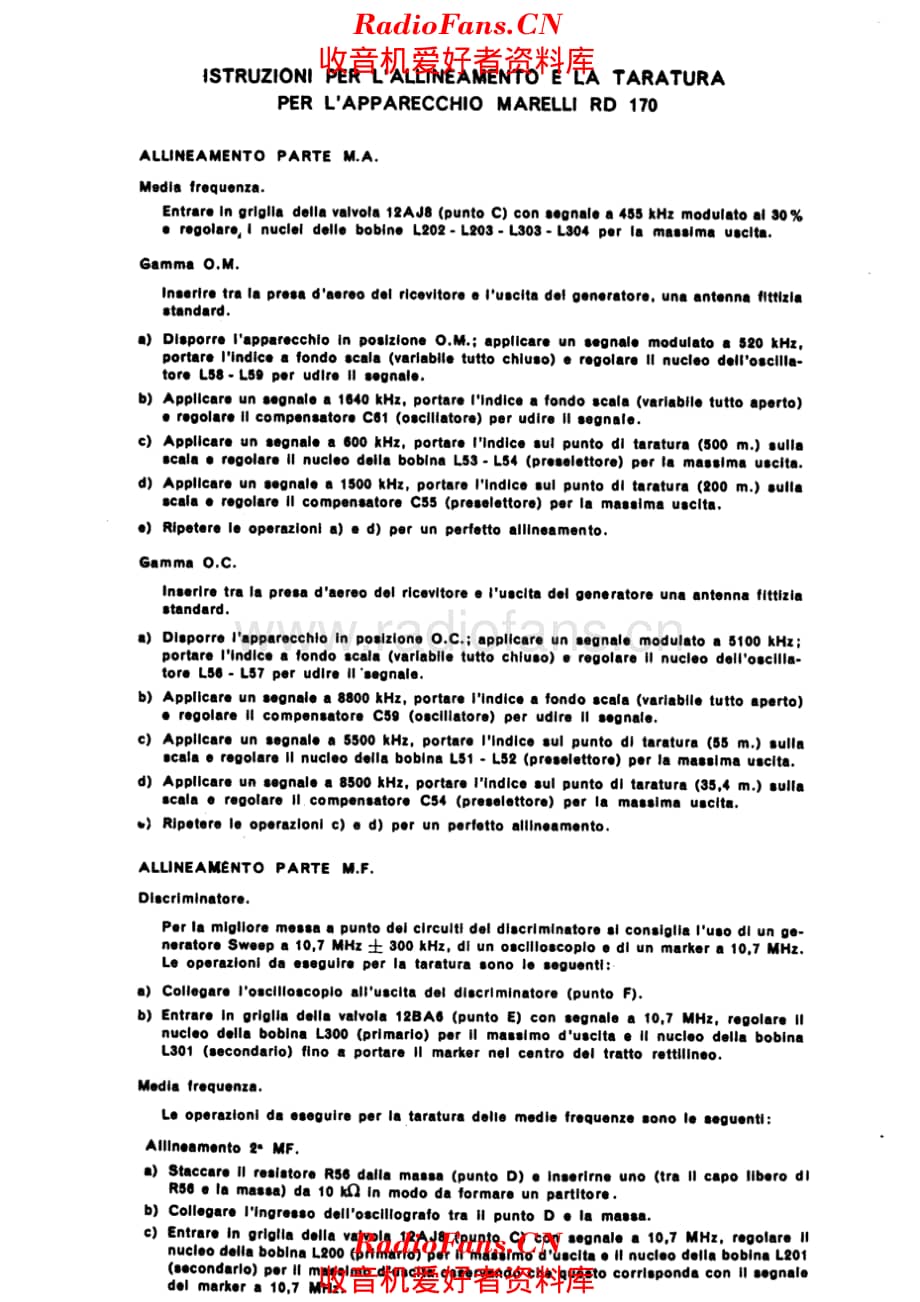 Radiomarelli RD170 alignment 电路原理图.pdf_第1页