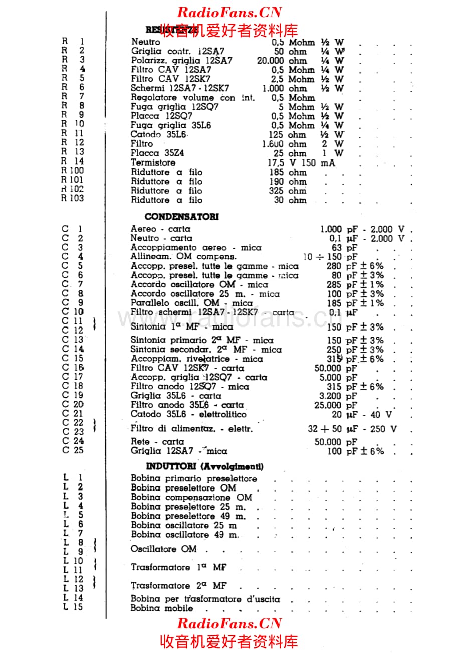 Radiomarelli 114D components 电路原理图.pdf_第1页