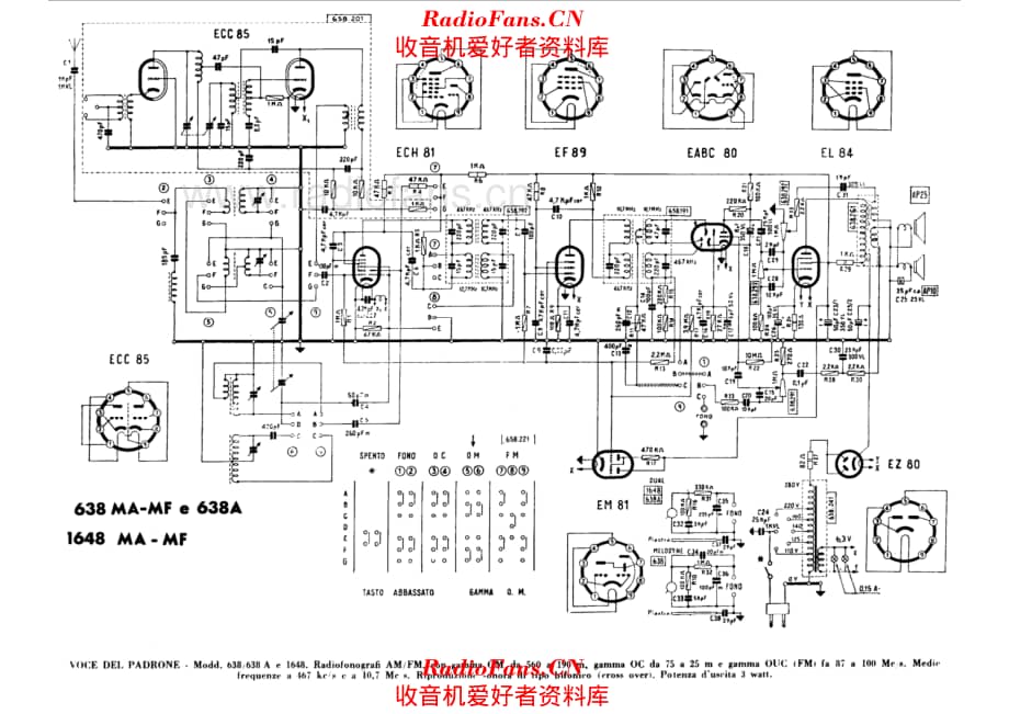 Voce del Padrone 638 638A 1648 电路原理图.pdf_第1页