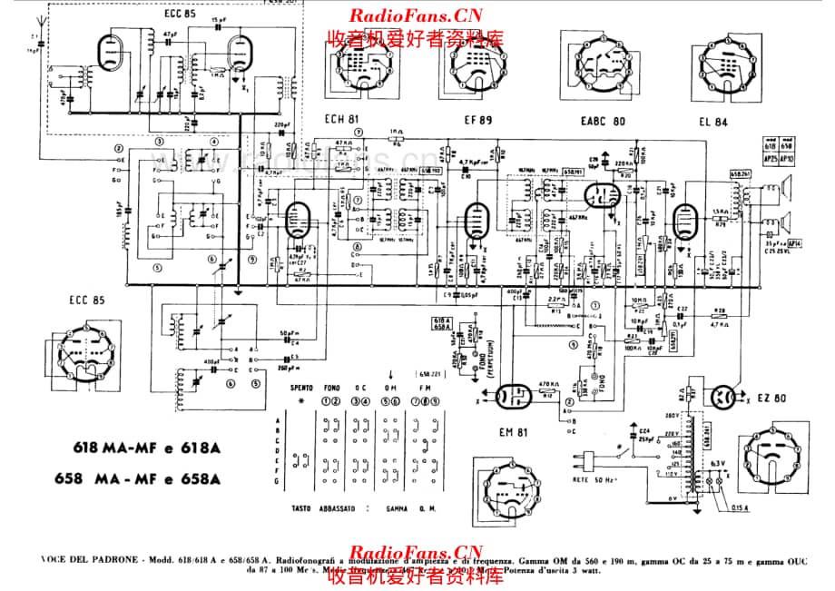 Voce del Padrone 618 618A 658 658A 电路原理图.pdf_第1页