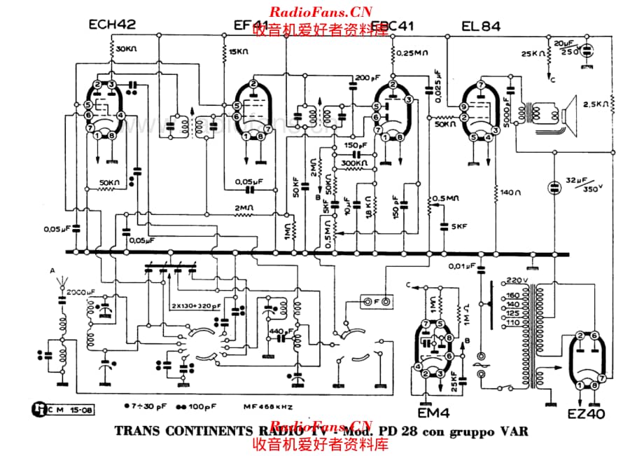 Trans Continents Radio PD28 with VAR tuner unit 电路原理图.pdf_第1页