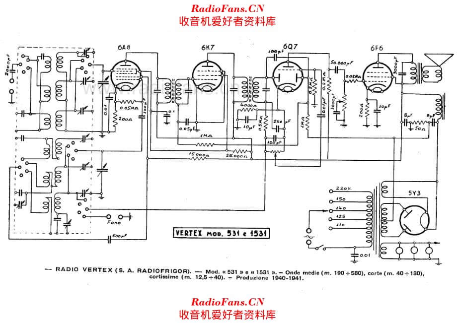 Vertex Radiofrigor 531 1531 电路原理图.pdf_第1页