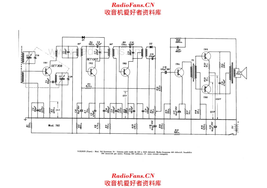 Voxson 762 Sportsman 70 alternate 电路原理图.pdf_第1页