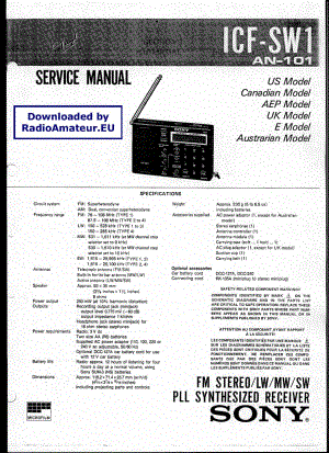 Sony ICF-SW1 Service Manual电路原理图 .pdf