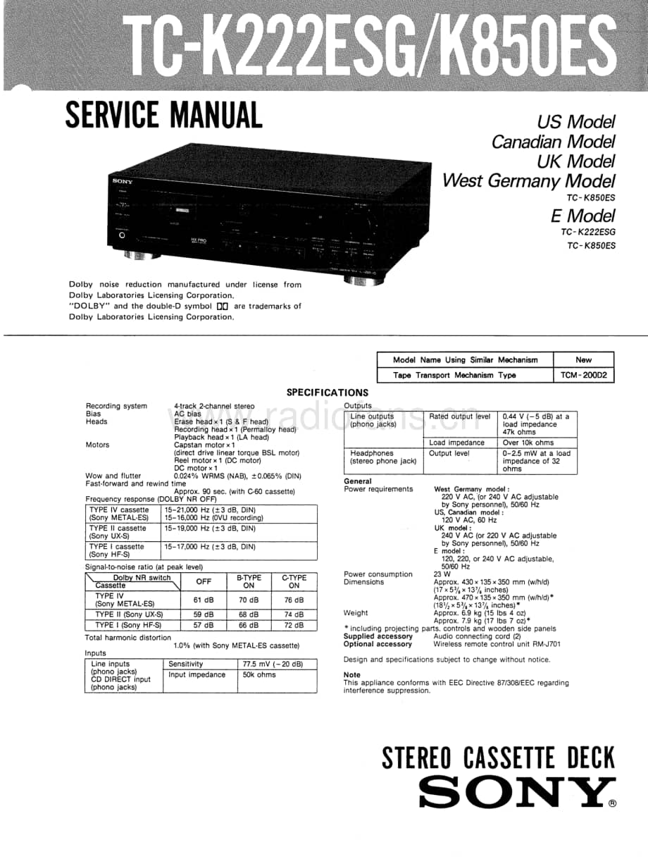 Sony_TC-K222ESG_service_manual电路原理图 .pdf_第1页