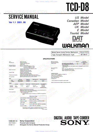 Sony索尼TCD-D8图纸电路原理图 .pdf