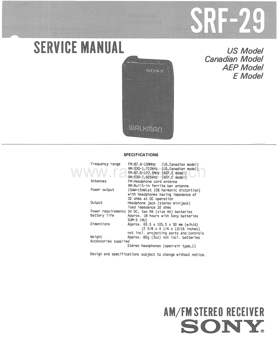 sony_srf-29 电路原理图.pdf_第1页