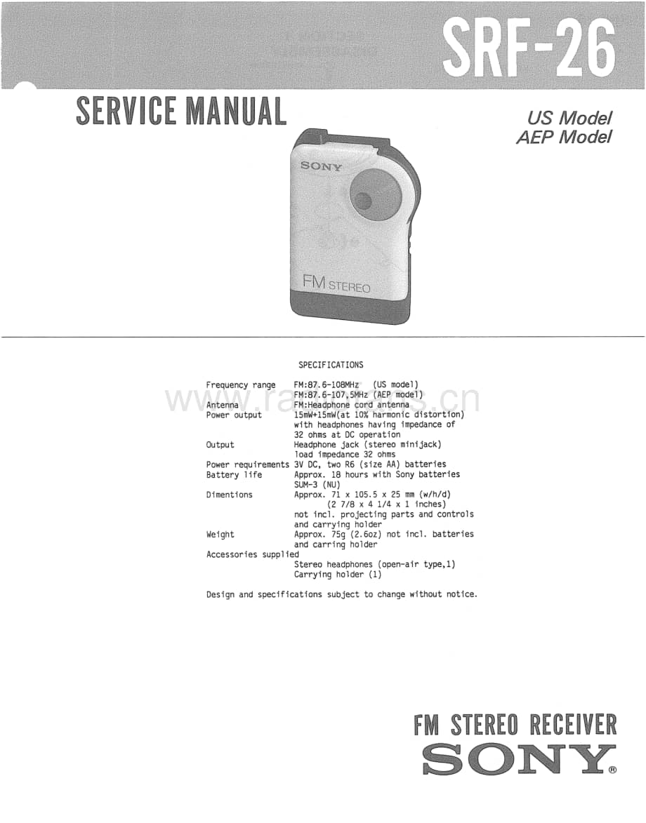 sony_srf-26 电路原理图.pdf_第1页