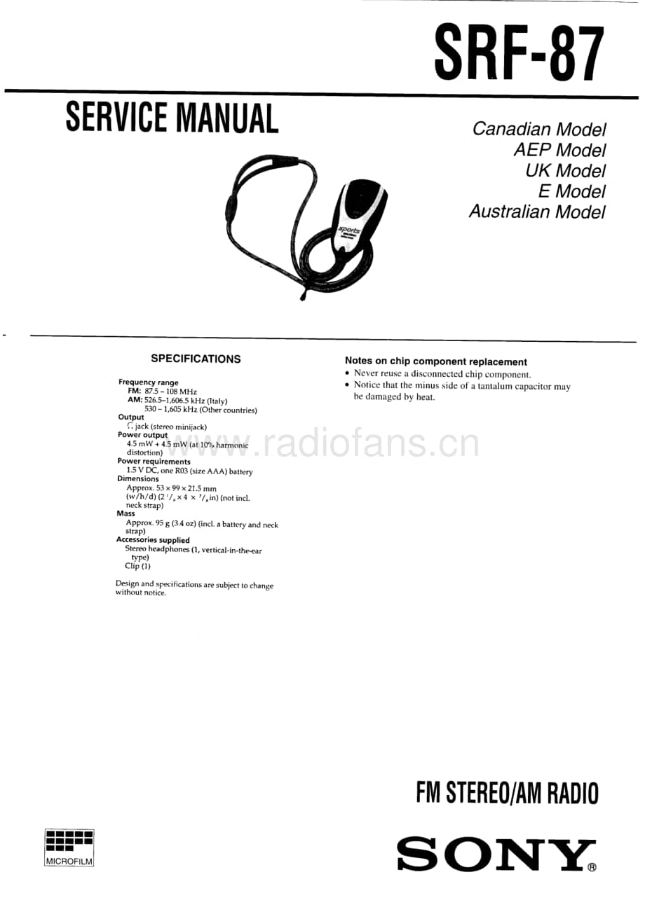 sony_srf-87_sm电路原理图 .pdf_第1页