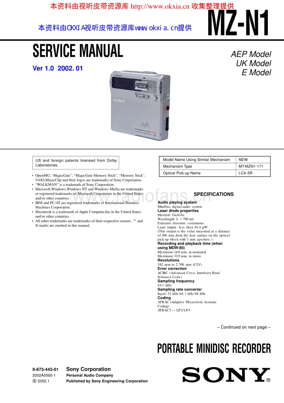 SONY MZ-N1电路原理图 .pdf_第1页