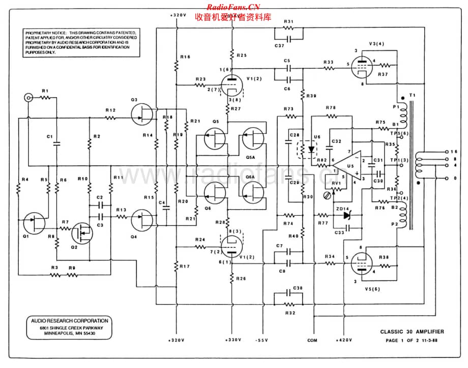 AudioResearch-Classic30-pwr-sch维修电路原理图.pdf_第1页