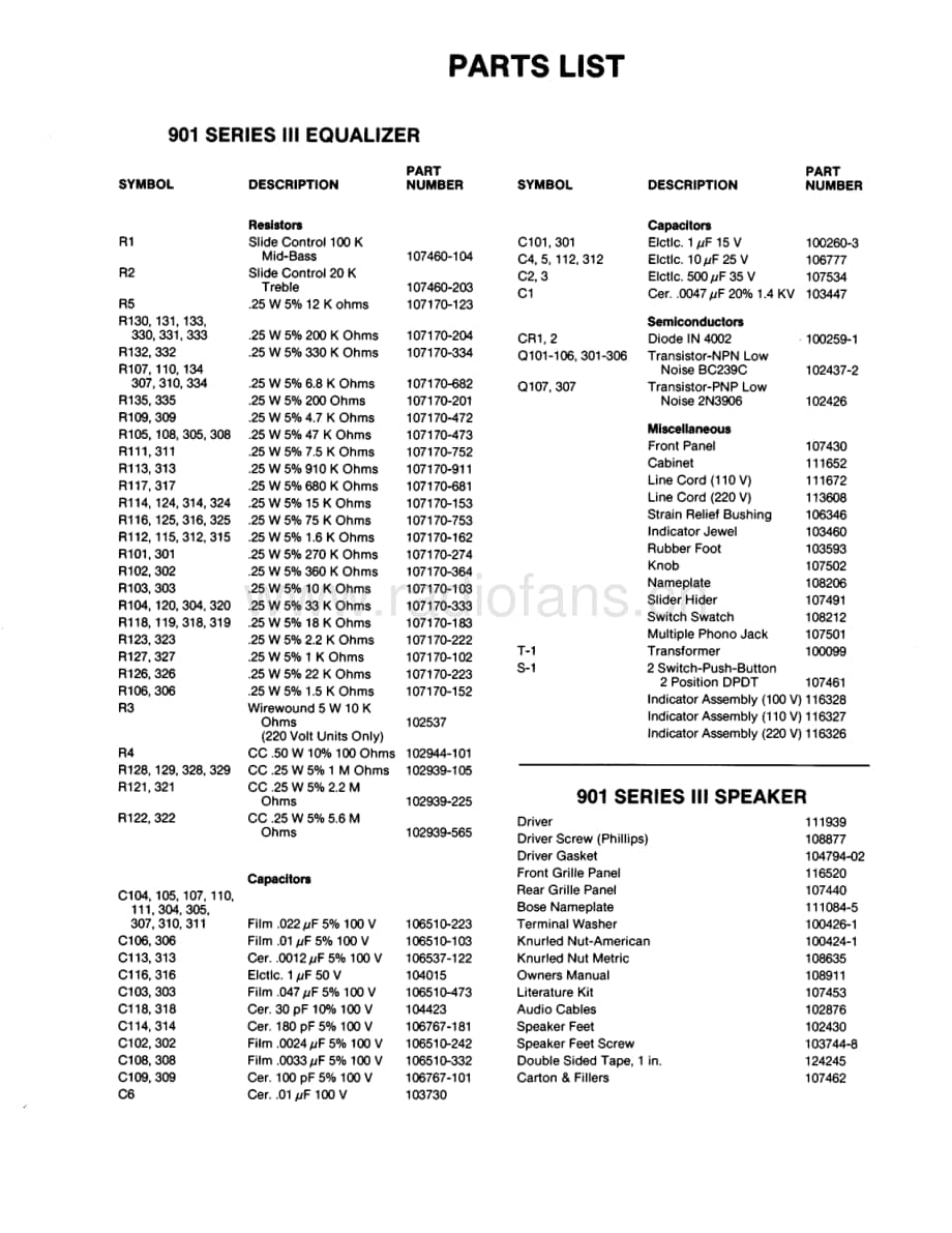 Bose-901III-spk-sm维修电路原理图.pdf_第3页