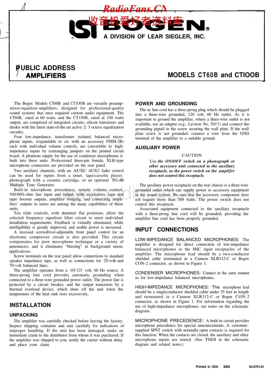 Bogen-CT60B-pa-sm维修电路原理图.pdf_第1页