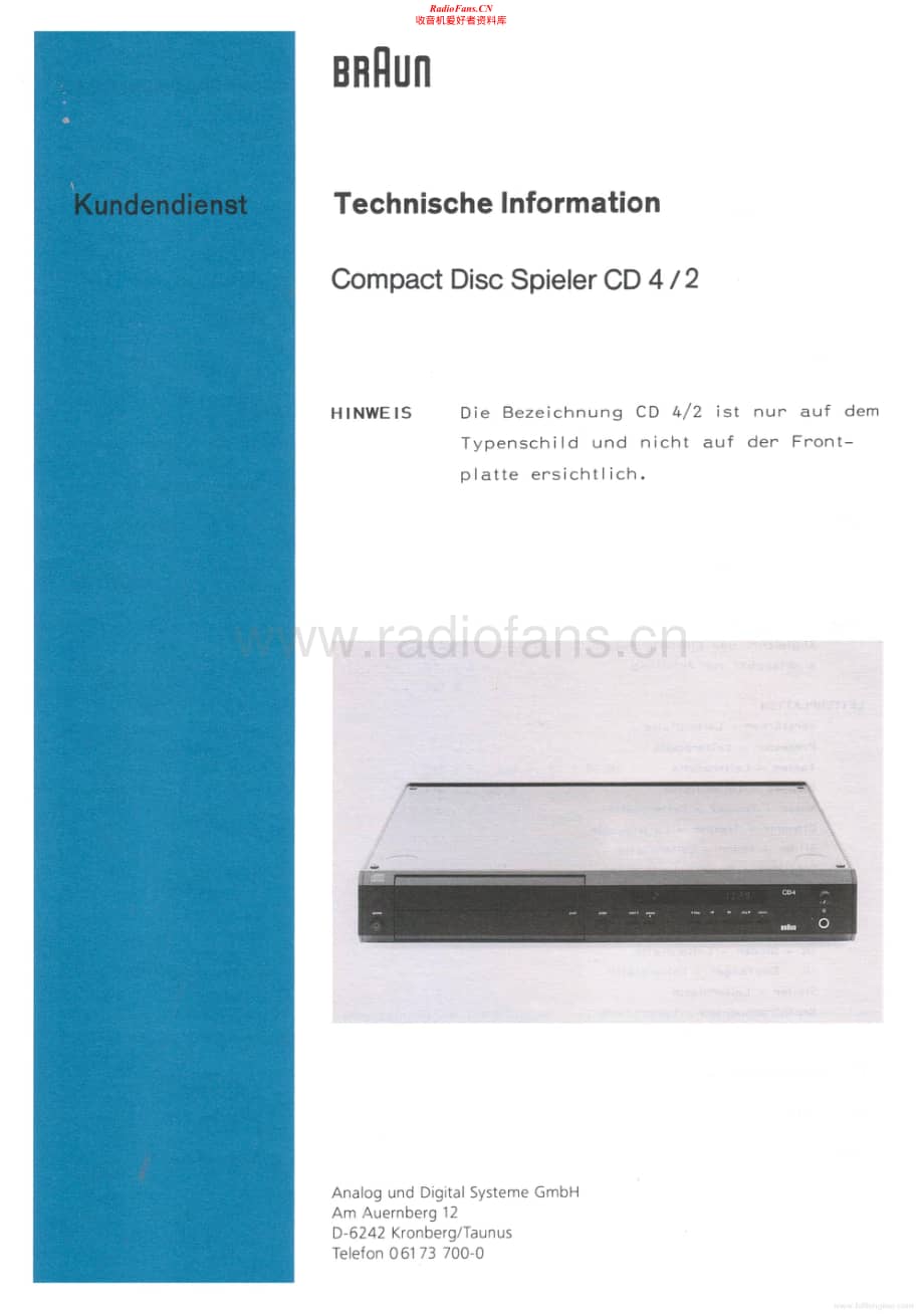 Braun-CD4II-cd-sm维修电路原理图.pdf_第1页