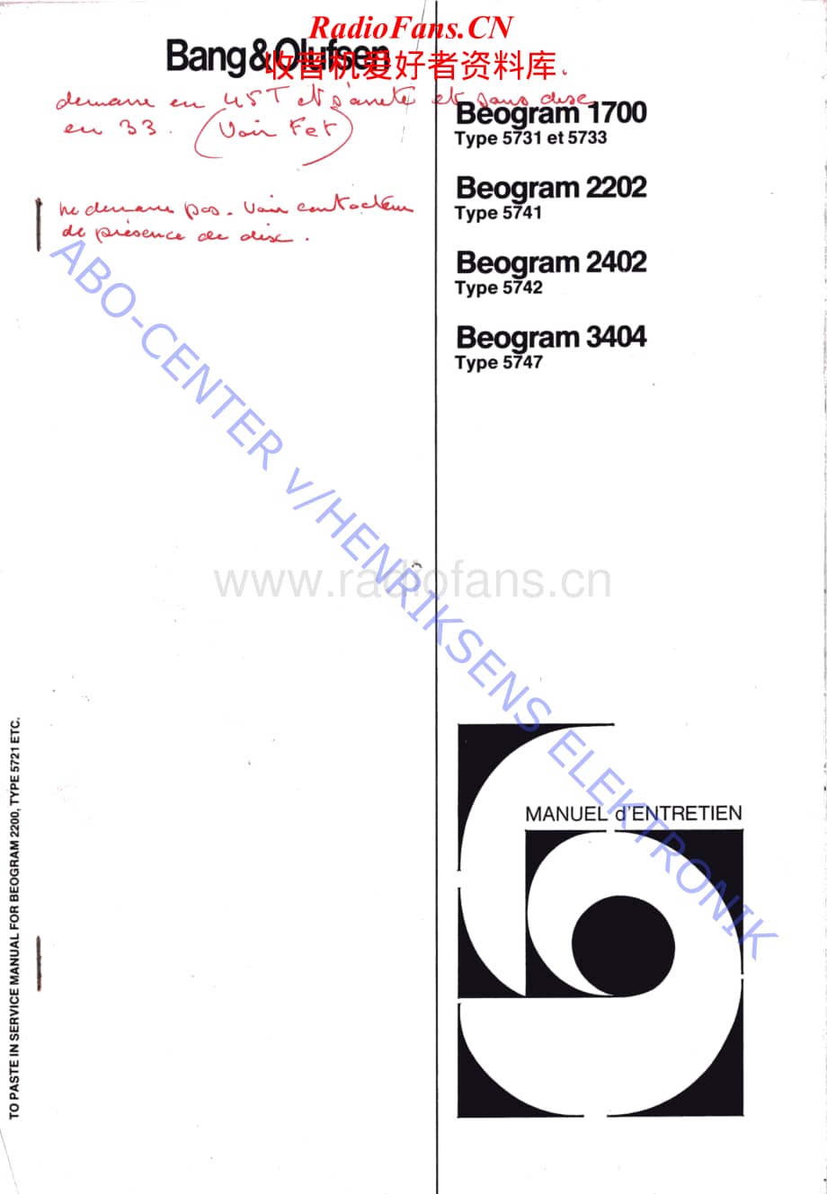 B&O-Beogram3404-type-5747维修电路原理图.pdf_第1页