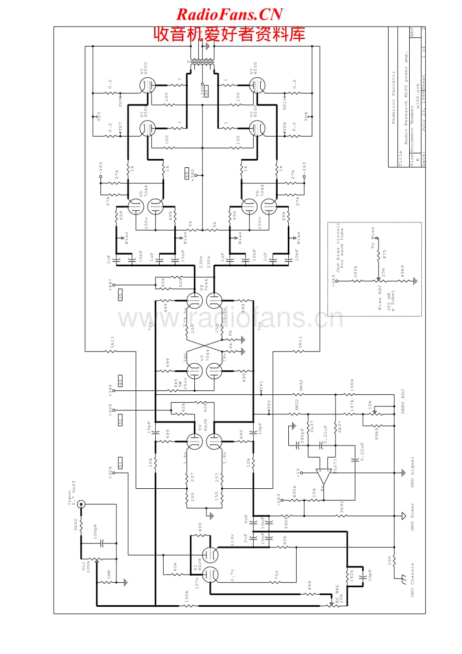 AudioResearch-M100-pwr-sch维修电路原理图.pdf_第1页