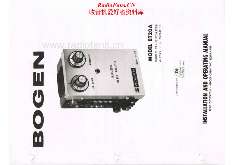 Bogen-BT20A-int-sm维修电路原理图.pdf_第1页