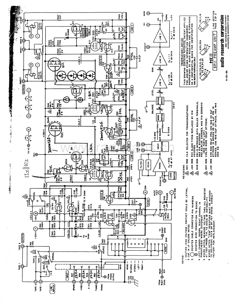 AudioResearch-SP11PSMKII-pre-sch维修电路原理图.pdf_第3页