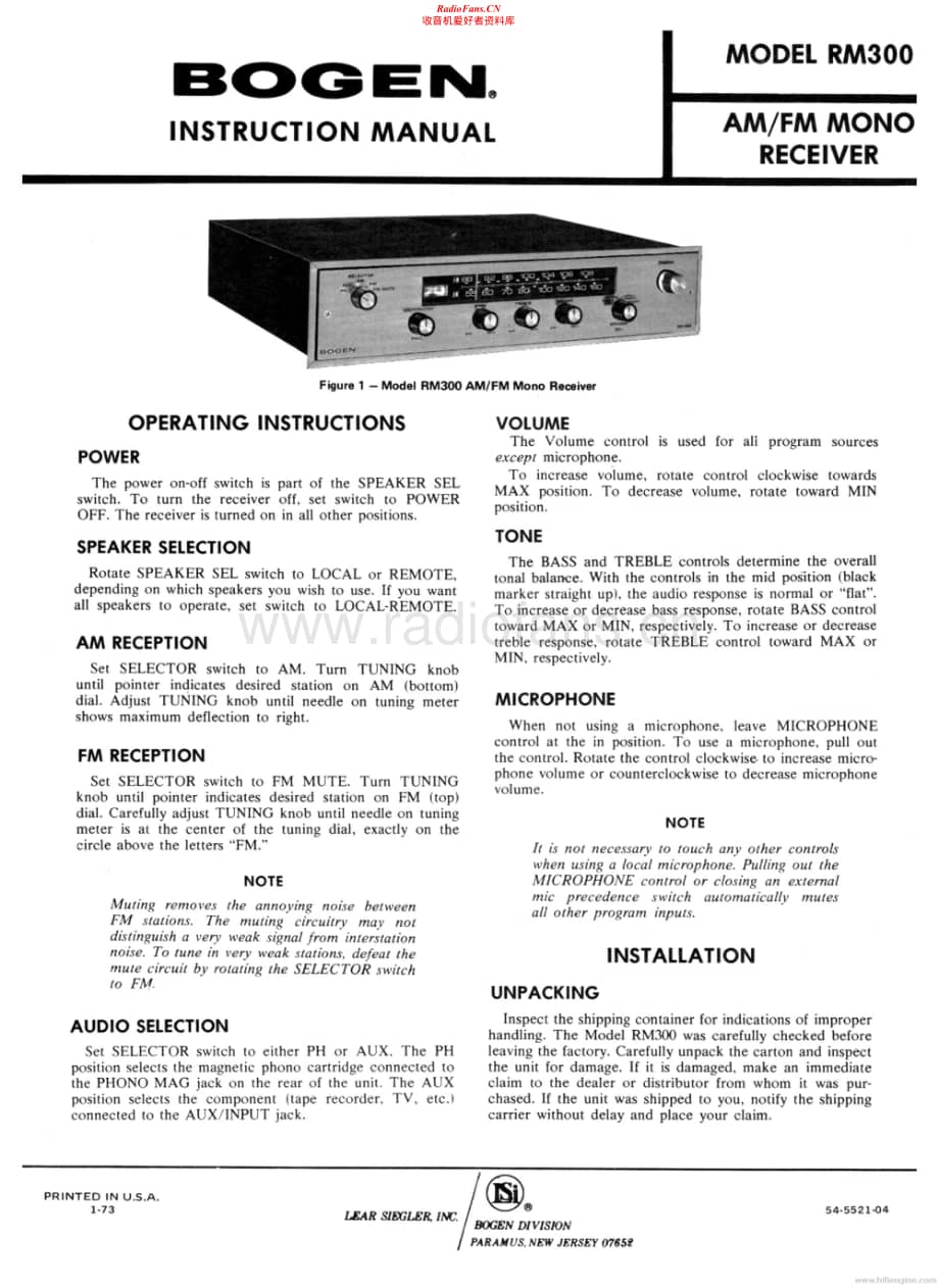 Bogen-RM300-rec-sm维修电路原理图.pdf_第1页