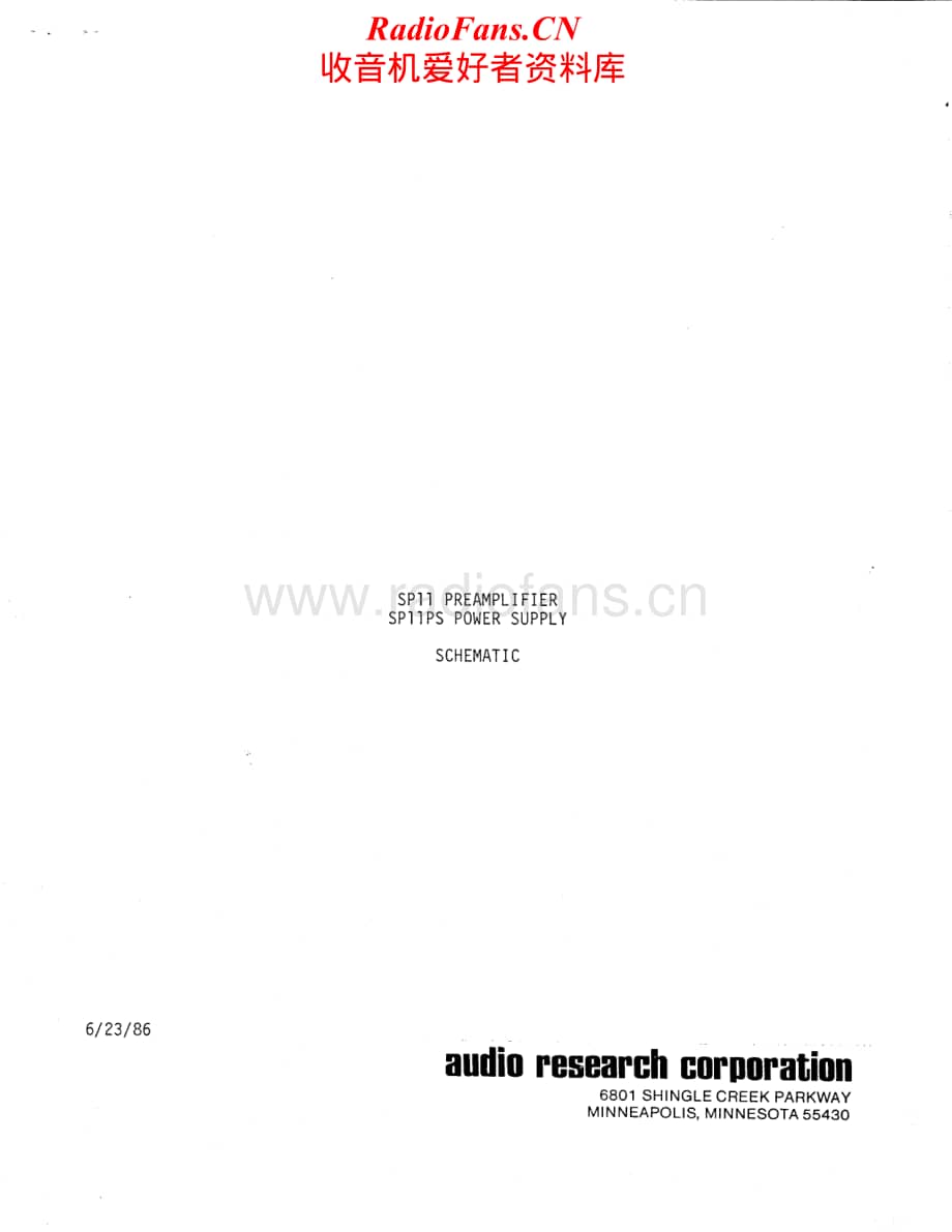 AudioResearch-SP11PS-pre-sch维修电路原理图.pdf_第1页