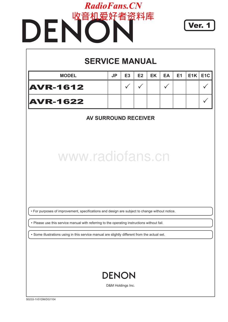 Denon-AVR1612-avr-sm维修电路原理图.pdf_第1页