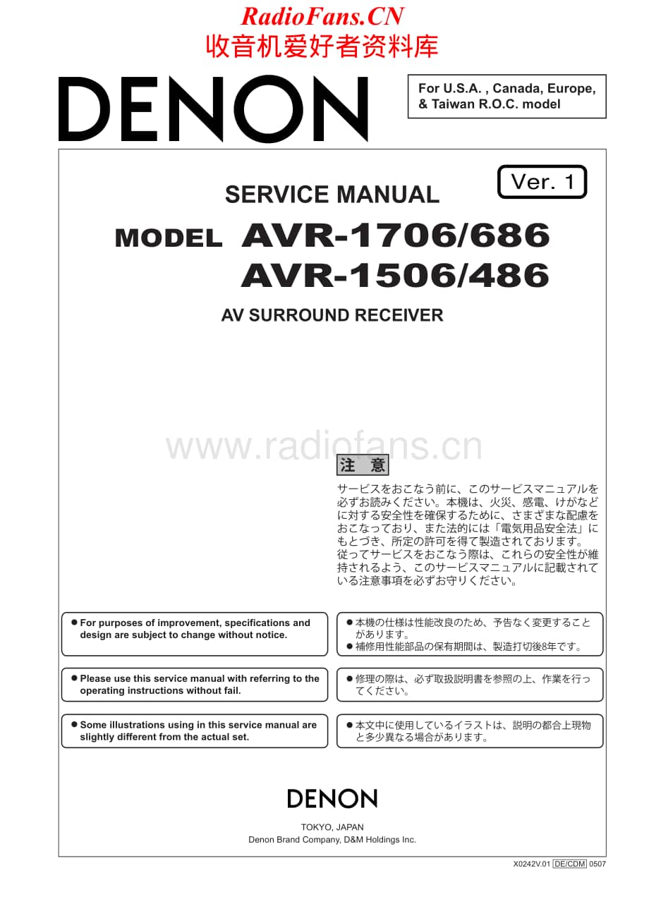 Denon-AVR1506-avr-sm维修电路原理图.pdf_第1页