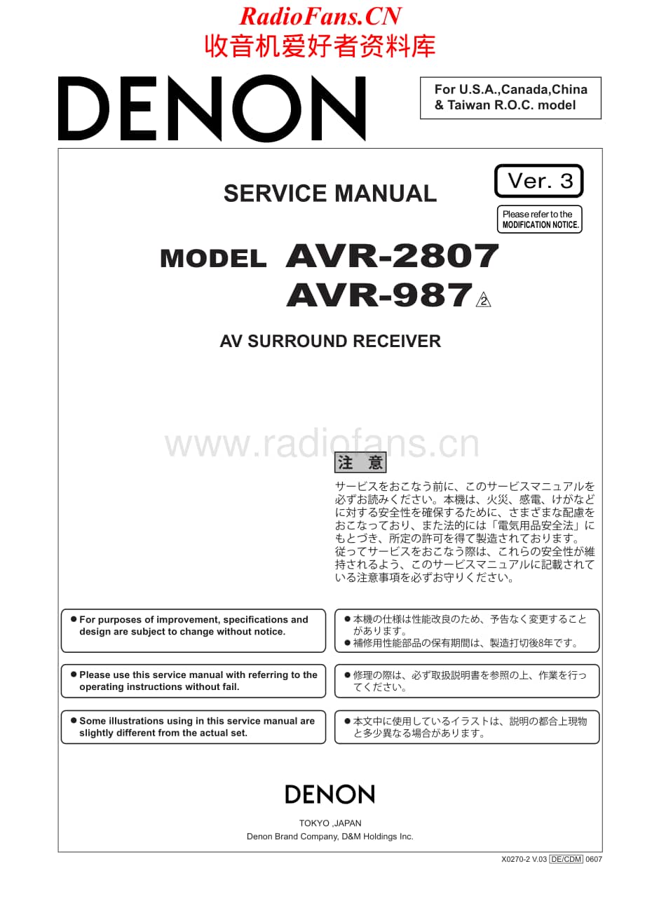 Denon-AVR987-avr-sm维修电路原理图.pdf_第1页