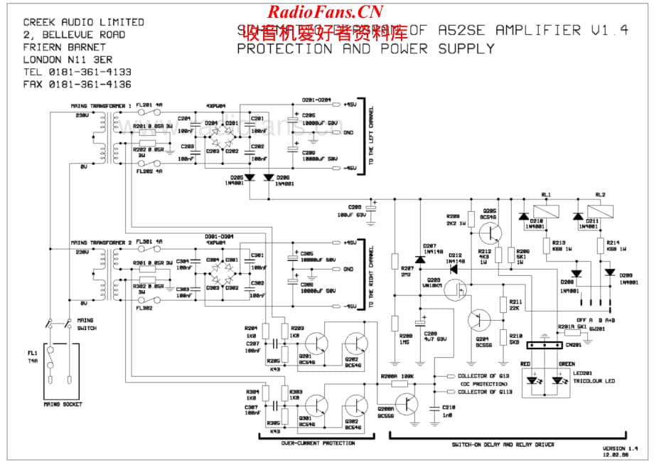 Creek-A52SE-pwr-sch维修电路原理图.pdf_第2页