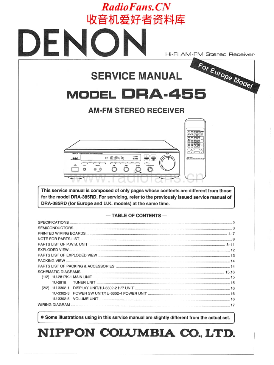 Denon-DRA455-rec-sm维修电路原理图.pdf_第1页