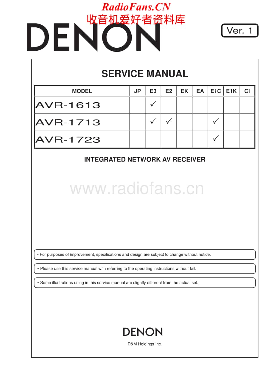 Denon-AVR1613-avr-sm维修电路原理图.pdf_第1页