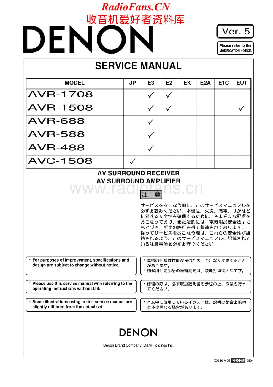 Denon-AVR1708-avr-sm维修电路原理图.pdf_第1页