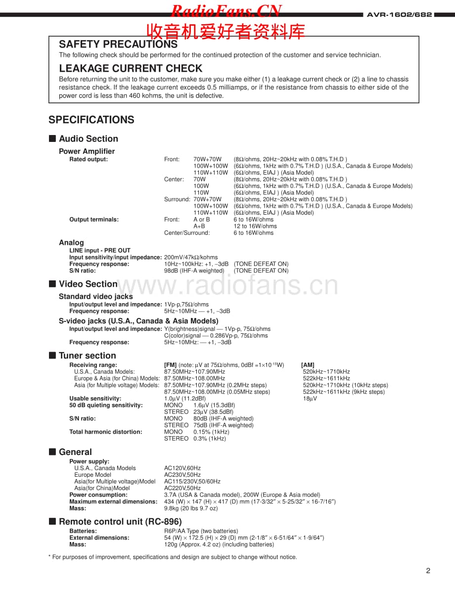 Denon-AVR1602-avr-sm维修电路原理图.pdf_第2页