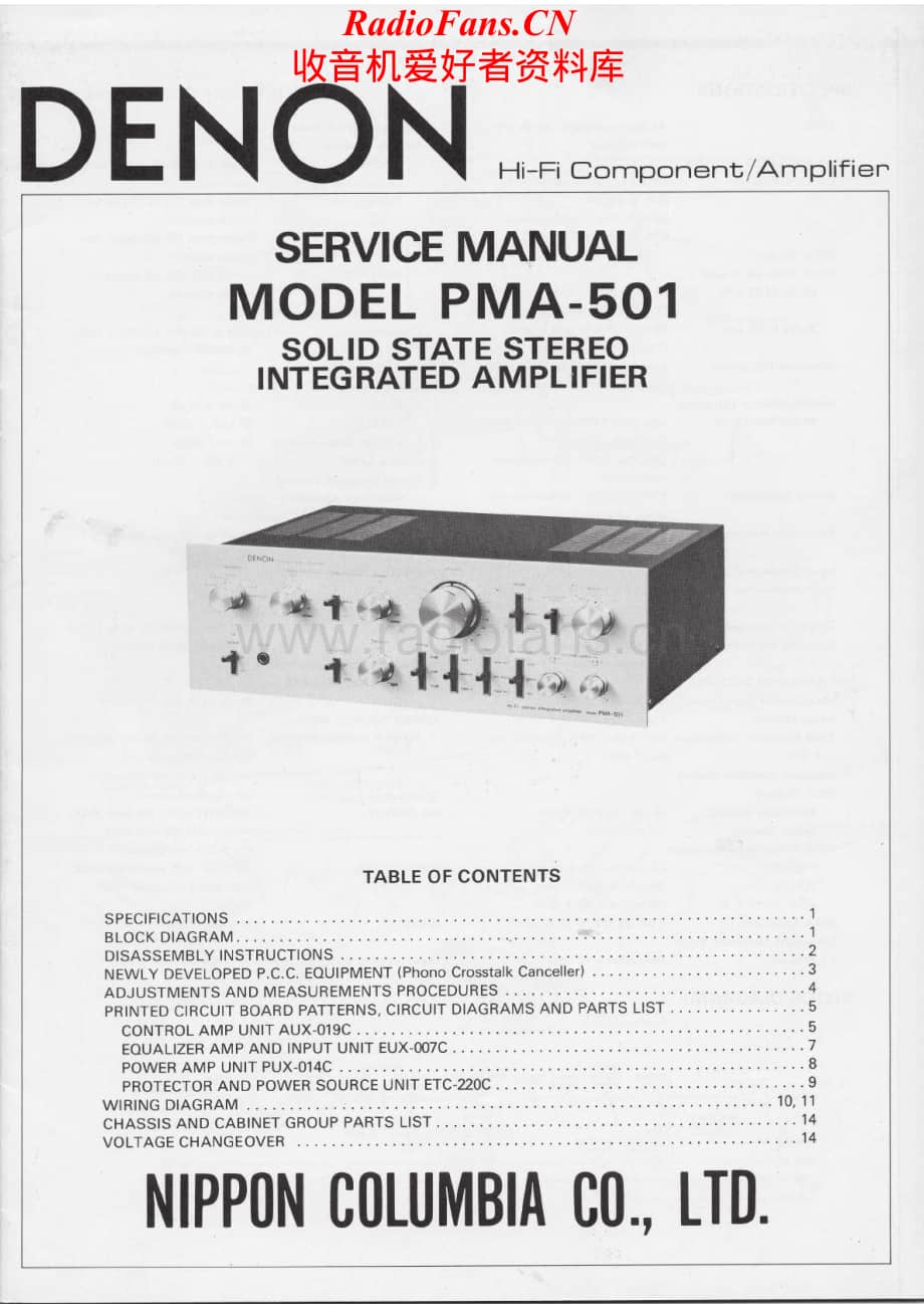 Denon-PMA501-int-sm维修电路原理图.pdf_第1页