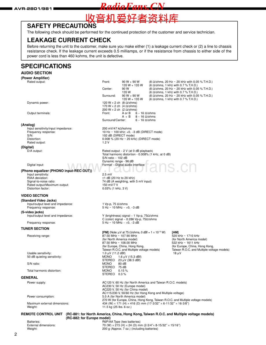 Denon-AVR2801-avr-sm维修电路原理图.pdf_第2页