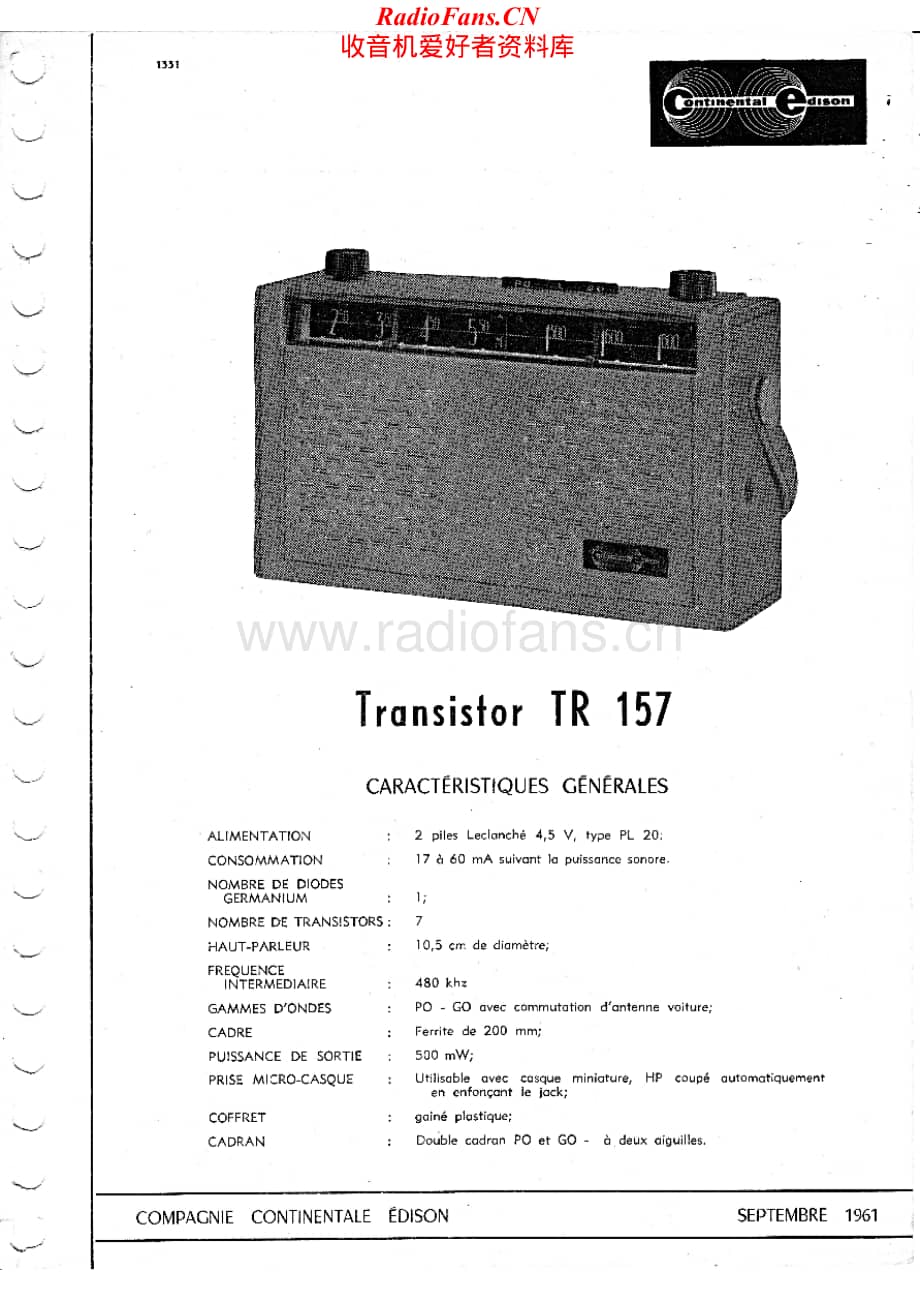 Continental-TR157-rec-sch维修电路原理图.pdf_第1页