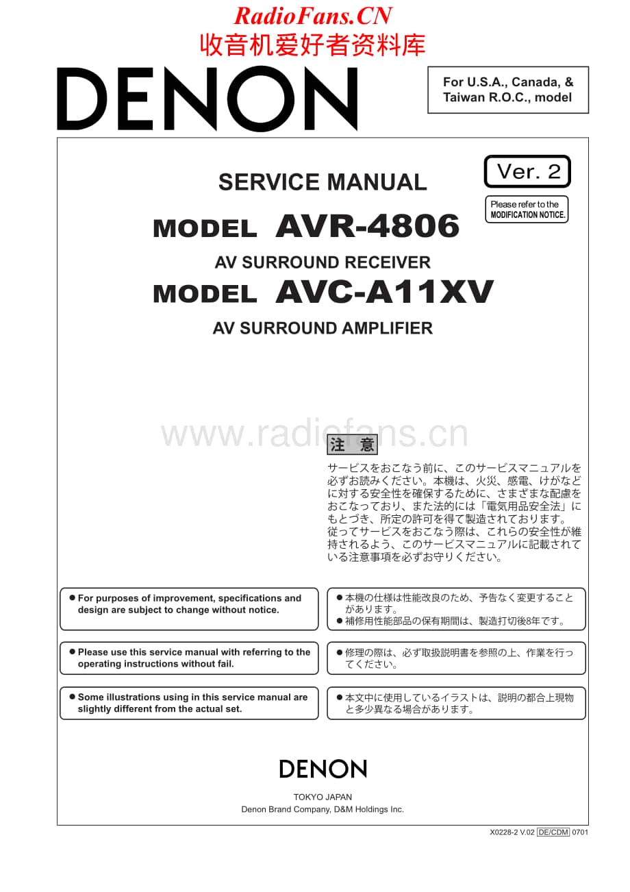 Denon-AVCA11XV-avr-sm维修电路原理图.pdf_第1页