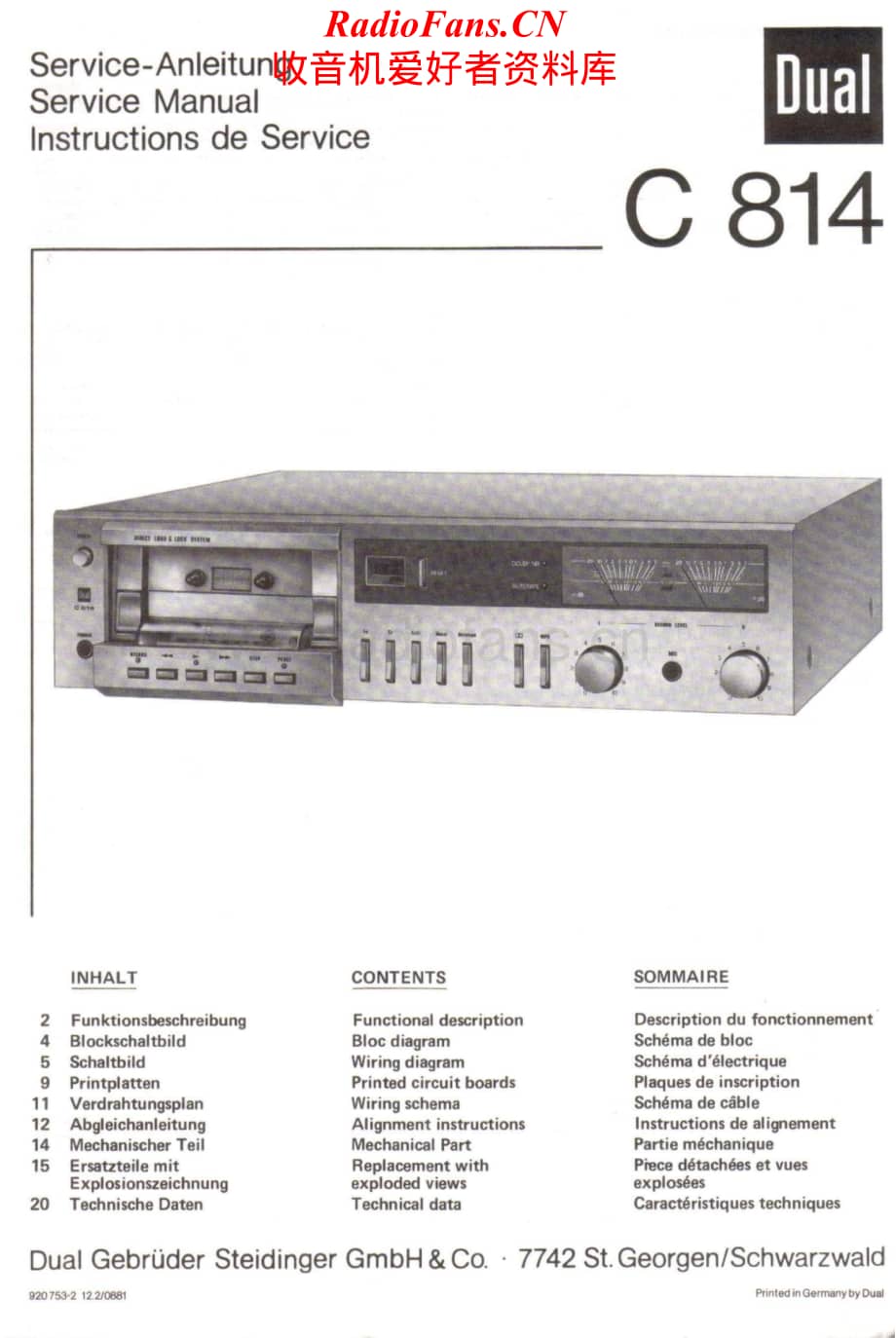 Dual-C814-tape-sm维修电路原理图.pdf_第1页