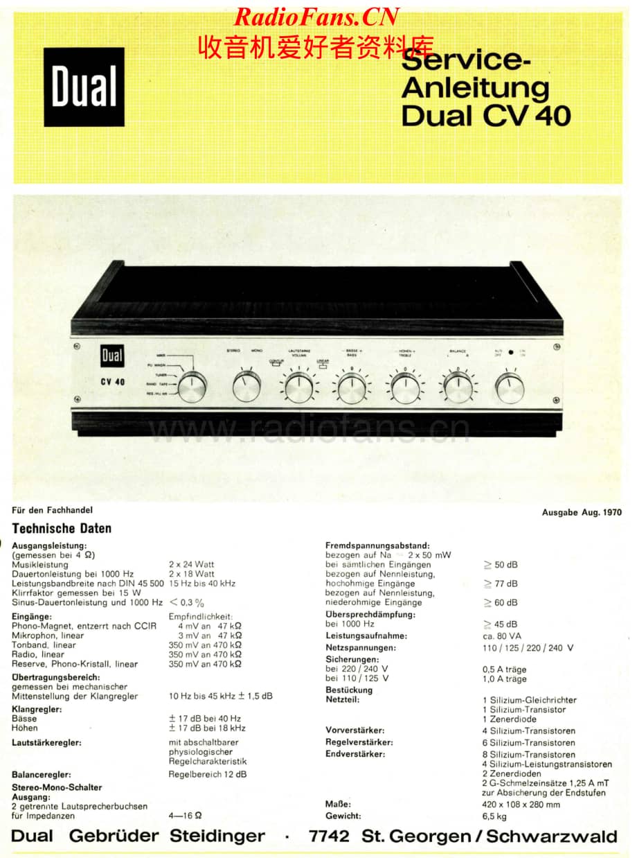 Dual-CV40(1970)-int-sm维修电路原理图.pdf_第1页