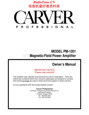Carver-PM1201-pwr-sch维修电路原理图.pdf