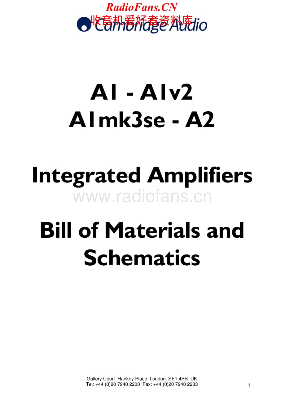 Cambridge-A1-int-sch维修电路原理图.pdf_第1页