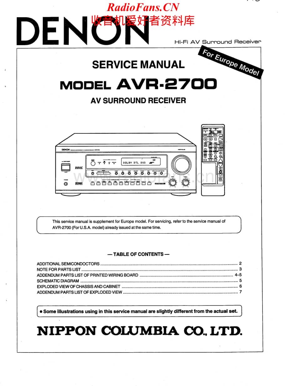 Denon-AVR2700-avr-si维修电路原理图.pdf_第1页