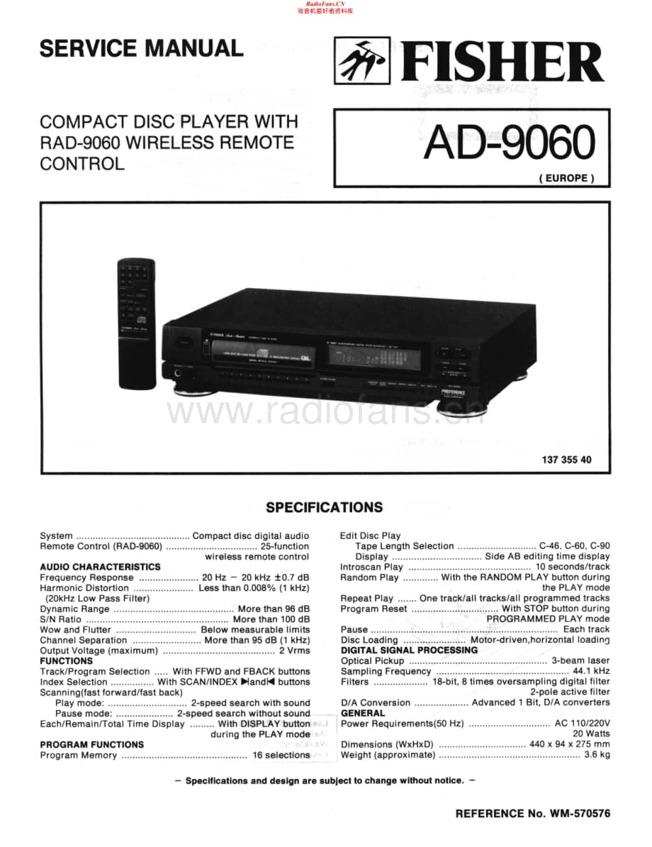 Fisher-AD9060-cd-sm维修电路原理图.pdf_第1页