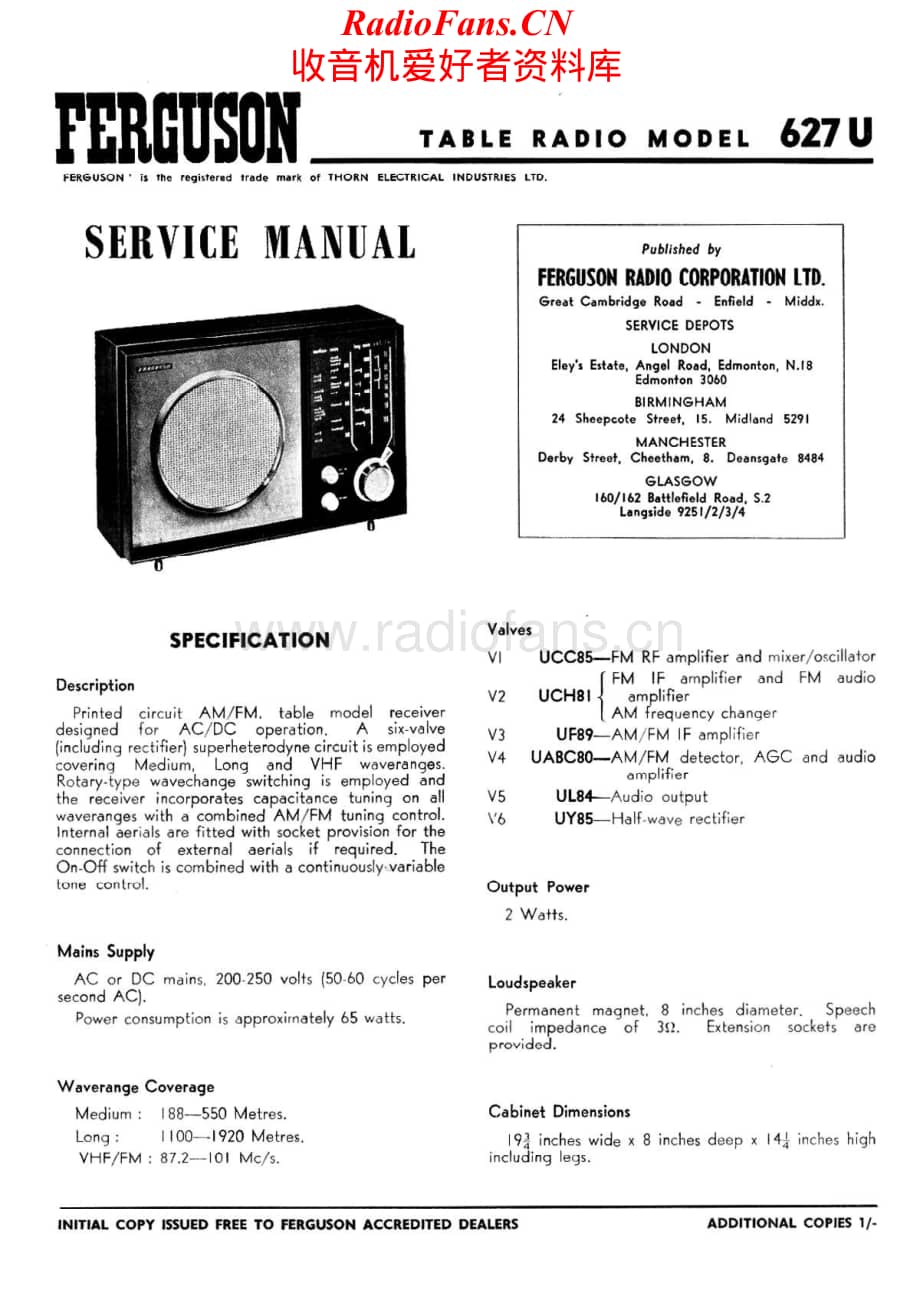 Ferguson-627U-rec-sm维修电路原理图.pdf_第1页