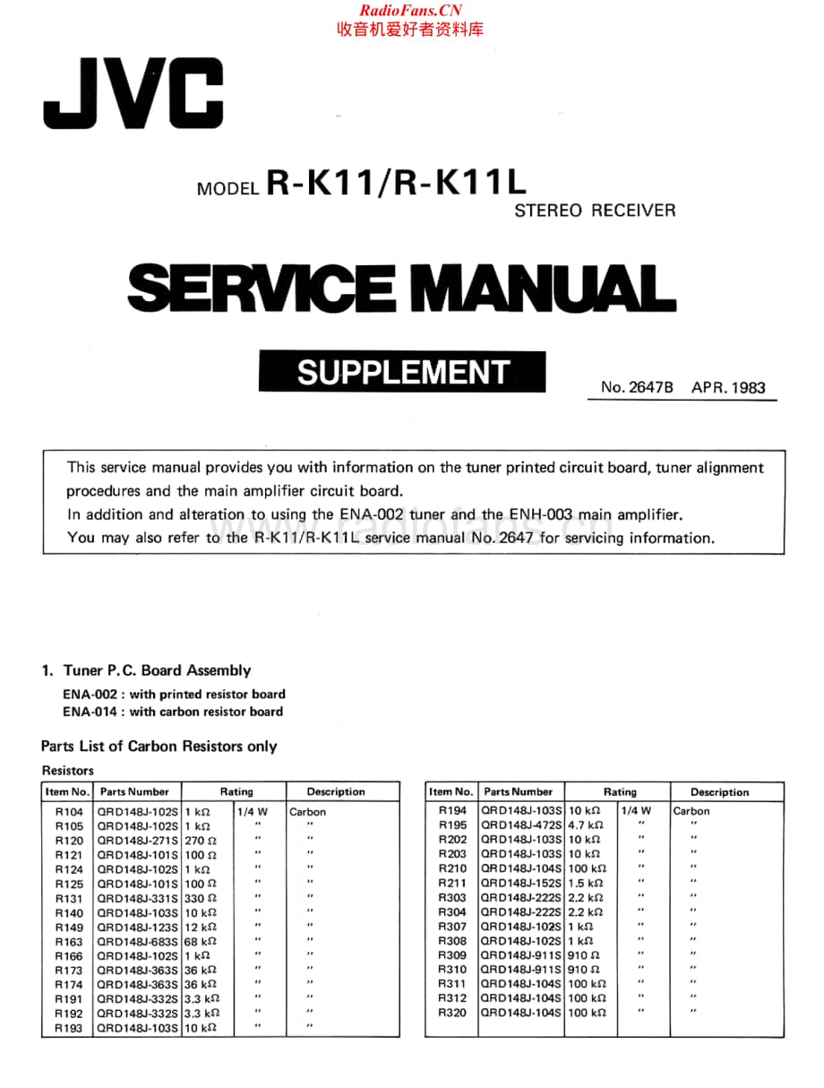 JVC-RK11-rec-sup维修电路原理图.pdf_第1页