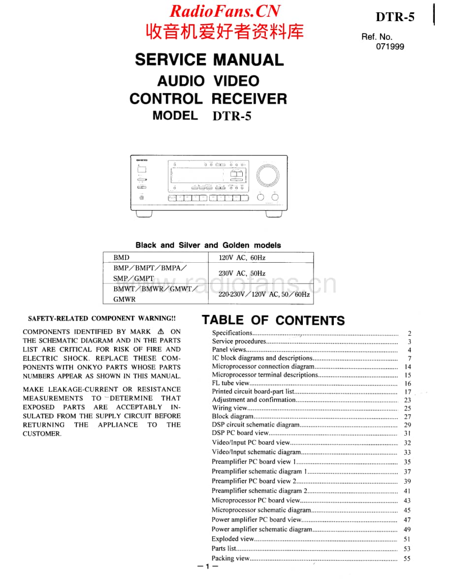 Onkyo-DTR5-avr-sm维修电路原理图.pdf_第1页